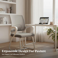 Height Adjustable Ergonomic Swivel Chair All-Day Comfort Ergonomic High-Back Swivel Chair Support Computer Seat Quiet-Rolling Casters for Students, Gamers, Telecommuting Workers, Dormitory, Study Room