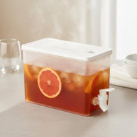 5 L High Temperature Resistant Cold Water Pitcher with Spigot Fridge Friendly Design Beverage Jug with Spigot Easy to Clean Refrigerator Water Kettle Wide Mouth for Families