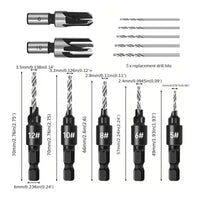 13 Pieces Woodworking Countersink Tool Set with Hex Shanks Pilot Hole Countersink Drill Bit Quick Change Wood Drilling Set Adjustable for Woodworkers, Carpenters, Cabinet Making, Furniture Assembly