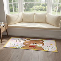 Cartoon Lamb Velvet Bay Window Cushion, All-Season Balcony Mat, Skin-Friendly Bedroom Bedside Rug