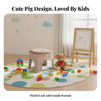 Sturdy Construction Curved Seat Sitting Stool adaptable Household Furniture low-height Footrest Stable Four-Leg Design for Children, Adults, household users, Living Room, Entryway, Bedroom