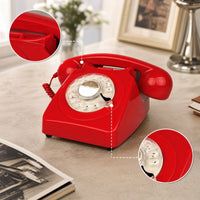 Rotary Desk Telephone Vintage-Style SIM Card Telephone Glossy Handsunrestricted for Home Decor, Office