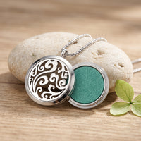 30mm Stainless Steel Hollow Aromatherapy Diffuser Locket Necklace for Essential Oils