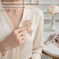 Elegant Rhinestone Brooch Pin for Women, Anti-Exposure Collar Pin, Versatile Fashion Accessory