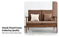 3-Seater Wood Frame Sofa Minimalist Design 3-Person Sofa comfortable Feel Living Room Furniture for Guesthouse managers, Small Apartment Dwellers, Bedroom