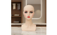 Mannequin Head with Makeup PVC Material Female Mannequin Bust and Shoulders Design for Hair Salon Owners