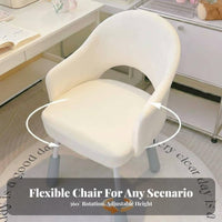 Adjustable Height Armless Vanity Chair 360-Degree rotate Home Seating mediumsupport Support Office Furniture Padded padding for Women, Students, Young Adults, Dormitory, Study Room, Bedroom