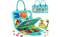 Textile Learning Toy Develops Fine Motor Skills Young Child Busy Board Dressing Toy for Young Children, Preschoolers, Car Rides