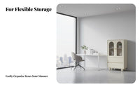 Tall Cabinet with Transparent Doors sturdy Wood Legs for Study, Bedroom, Renters