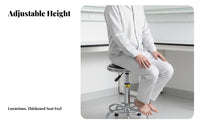 Anti Lab Stool Certified Gas Lift Adjustable Height Rolling Stool Thick Cushi Single D Seat Swivel Chair for Factory Workers