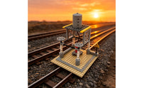 Tan Baseplate Fuel Loading Scene Cylindrical Tank Brick-Built Fuel Scene Gray Platform