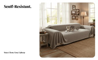 Machine Washable Draped Sofa Cover Year-Round Tasseled Furniture Throw Anti-Feline Scratch Couch Protector Wear-Resistant for Pet Owners, Homeowners, Families with Children, Living Room, Bedroom, Restping, Car