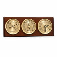 Needle Display Thermometer Hygrometer Air Pressure Gauge Gold Dial Analog Weather Station Temperature Humidity Pressure Indoor Analog Weather Gauge Compact