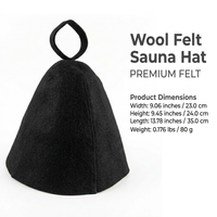 Men Women Steam Bath Wool Cap, Traditional Sauna Steam Room Hat, Dry Headrest Steam Room Essential, Heat Insulating Wool Hat, Water Absorbent Wool Hat