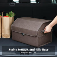Multi-Compartment foldable storage Box Portable with Handles Trunk Organizer Large Capacity Car Storage Solution Sturdy Construction for voyagers, SUV Owners, Automobile, journey journey, Shopping, rear Seat