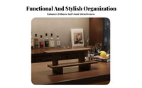 Space Saving Liquor Bottle Display Shelf Sturdy Construction Countertop Wine and Liquor Rack Multifunctional Countertop Bar Shelf Easy Reach for Homeowners, Adults, Tabletop, Kitchen Counter, Dining Room, Pantry