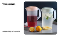 Measurement Markings Large Capacity Cold Water Jug Food-Grade PP Material Plastic Pitcher with Lid Complimentary for Hosts, Kitchen