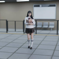 Realistic Texture JK Schoolgirl Figure Authentic Design School Outfit Doll Sturdy Mini Skirt School Figure High Quality Material for Model Display