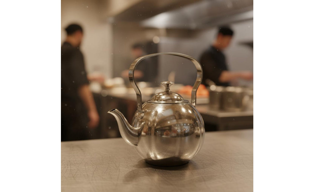Stainless Steel Teapot Easy to Clean Tea Kettle with Infuser Thickened Material Metal Tea Pot for Restaurant, Hotel, Home