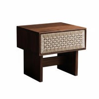 Wabi-Sabi Design Woven-Front Cabinet Retro Aesthetic Wicker Basket Drawer Unit Boho Aesthetic Bedside Table Easy to Care for Guesthouse Operators, Homeowners, Bedroom, Living Room, Hallway, Nursery