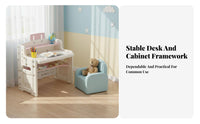 Multi-Functional Adjustable kids' Desk and Chair Set Ergonomic Design Height-Adjustable Study Set sturdy Construction children's Furniture Easy-to-Clean Surface for Toddlers, Preschoolers, Students, Playroom, Bedroom, Home