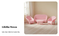 4 Pieces Realistic Intricate Dollhouse Sofa Set Great Gift 4 Piece Doll Furniture Develops Creativity for Children, Collectors