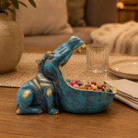 Hippo Candy Dish Multifunction Hippopotamus Figurine Multi-Use for Living Room