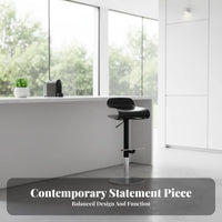 Height-Adjustable Upholstered Seat with Backrest rotate Function Upholstered Pedestal Stool Minimalist Design Counter Chair Built-in Footrest for Restaurant Owners, Homeowners, Adults, Coffee Shop, Hotel Lobby, Kitchen Island, Dining Room