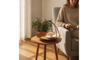 Bamboo Woven Basket Tray Handmade Bamboo Tray with Handle Rustic for Hosts