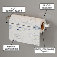 Wrap Dispenser and Kitchen Paper Roll Holder for Home Cooks, Wall Mounted or Under Cabinet Towel for