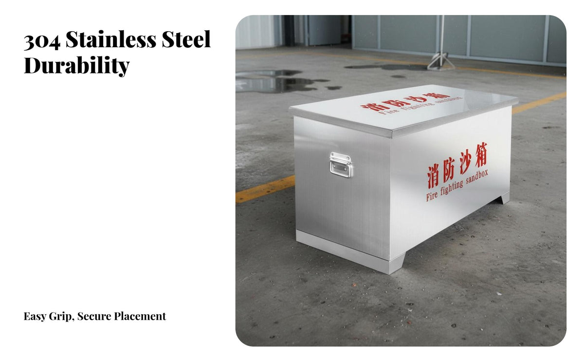 Industrial Grade Fire Fighting Sandbox Anti-Rust Flood Control Sand Container Reinforced and Thickened Stainless Steel Fire Box Long Service Life for Factory Owners, Building Managers, Gas Stations Plants, Warehouses, High-Elevate Buildings