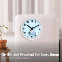 Drill-No-Drill Installation Waterproof Shower Clock Fogproof Suction Cup Bathroom Clock Anti-Fog for Children, Kitchen, Refrigerator