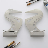 3-Piece Rod Artist Hand Support Bridge Curved Metal Artist Hand Bridge Circular Cutouts Art Tool Teardrop Opening for Artists