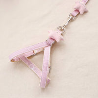 Dog Harness and Cat Harness with Nylon Leash Set, Non-Retractable Dog Leash and Cat Leash with Star Charms for Small Dogs and Medium Cats Use