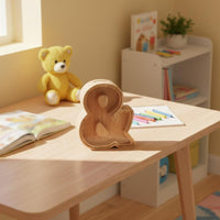 Natural Wood Wooden House Piggy Bank Great Gift Decorative Wooden Currency Bank Large Capacity Transparent Currency Box for Nursery, Desktop