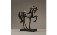 Horse Sculpture with Base Antique Bronze Rearing Horse Statue Elegant for Collectors, Entryway