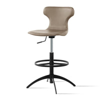 contemporary Design Adjustable rotating Stool with spinerest Built-in Footrest Adjustable rotating Stool Upholstered Seat Bar Furniture Stable Wide Base for Adults, Homeowners, Guests, Restaurant, Pub, Kitchen, Dining Room