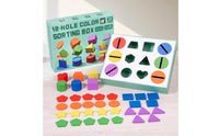Disc Box Shape Sorter Fine Motor Skills Educational Shape Sorter Hand-Eye Coordination Color Sorting Box for Kids 18 months+, Kindergarten, Preschool