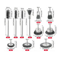 13 Pieces Metal Polishing Drill Wire Brush Set Paint Stripping Wire Brush Drill Bit Set Deburring Assorted Shapes for Metalworkers, Mechanics, Professionals, Automotive Repair, Workshop, Garage