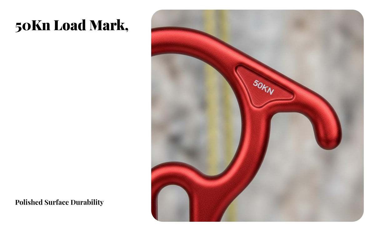 Horned Descender Device Descender High-Strength Aluminum Alloy Descender Device Descender Simple Lock-Off Outdoor Equipment for Climbers, Cavers