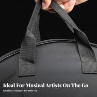 Backpack-Style Padded Handpan Bag Zipper Closure Handpan Carrying Bag Stitched Panel Drum Carrying Case Cushioned
