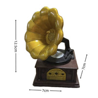 Miniature Gramophone with Sound Amplifier Nostalgic Phonograph Music Player