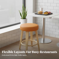 Heavy-Duty Upholstered Dining Stool Space-Saving Design Restaurant Seating Simple Design Commercial Furniture Comfortable Cushion for Diners, Business Owners, Homeowners, Snack Bar, Food Court, Cafe, Kitchen