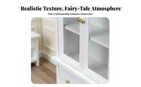Double Door Design 1:12 Scale Dollhouse Cabinet Functional Doors and Drawers Dollhouse Cupboard with Drawer Fine Craftsmanship for Hobbyists