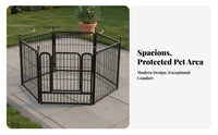 Interadaptableable Panel Pen Indoor and Outdoor Use Interadaptableable Wire Playpen Expandable Design Pet Fence for Dog Owners, Outdoors, Indoors