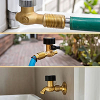 Compact Garden Hose Shut off Valve with Washers Smooth Hose Connector with Shut off Valve Easy-Turn Leak-Proof for Gardeners, Lawn Watering