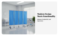 Foldable Mobile Medical Separator Lockable Casters Wheeled Privacy Partition On casters Folding separater Freestanding Design for Clinic Staff, Therapists, sectionedice Workers, Hospital, Physiotherapy Room, Nursing Home