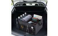 Trunk Organizer Foldable Trunk Organizer with Dividers Reinforced Storage Box for Families, Grocery Shopping