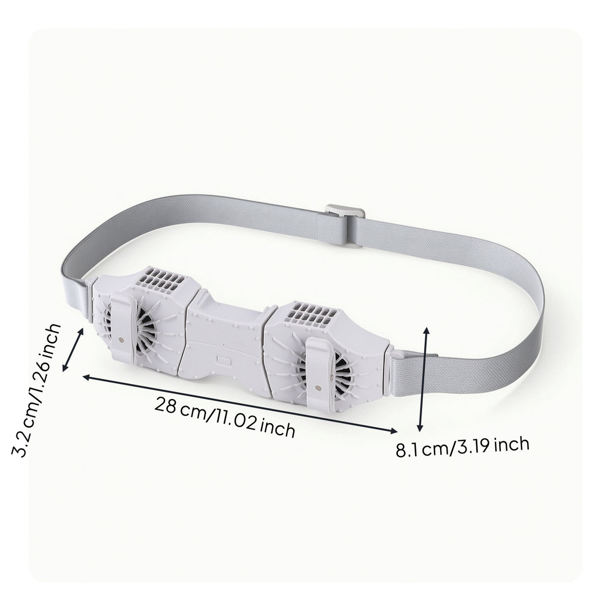 Wearable twinHead Waist Fan Adjustable Waist Fan with Strap Personal Lightweight for Hikers