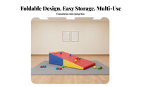 Foldable Wedge Mat Educational Tumbling Wedge Mat Portable Soft Play Equipment for Preschoolers, Beginner Gymnasts, Preschool, Training, Playroom